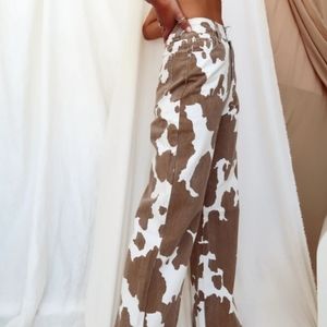 12 tripe cow print jeans